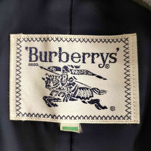 バーバリーズ BURBERRYS 90S 白タグ 金ボタン ウール ダブル 紺ブレ ジャケット レディース import:S