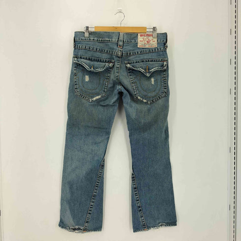 トゥルーレリジョン TRUE RELIGION USA製 クラッシュデニム ストレートパンツ Y2K メンズ 32×32
