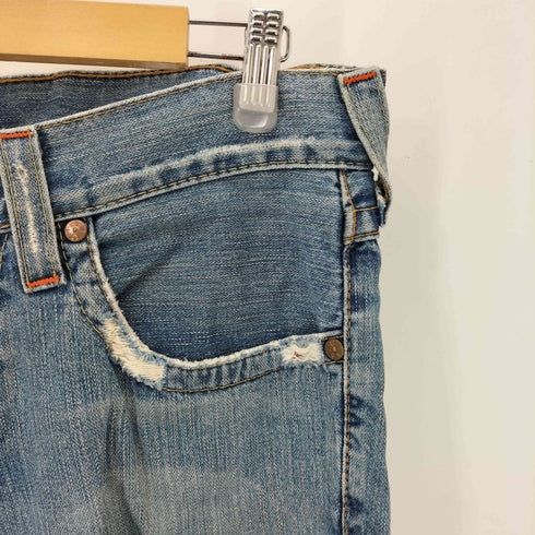 トゥルーレリジョン TRUE RELIGION USA製 クラッシュデニム ストレートパンツ Y2K メンズ 32×32