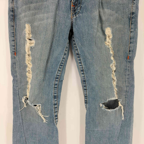 トゥルーレリジョン TRUE RELIGION USA製 クラッシュデニム ストレートパンツ Y2K メンズ 32×32