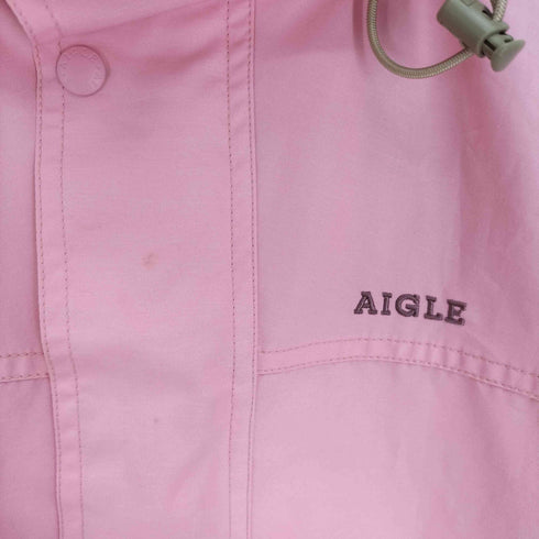 エーグル AIGLE ロゴ刺繍 比翼 切替 ドローコード 2WAY フーディ マウンテン ジャケット レディース import:XS