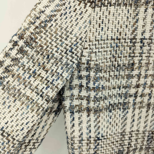 スキャパ SCAPA フロントフック ノーカラー ツイードコート レディース 38