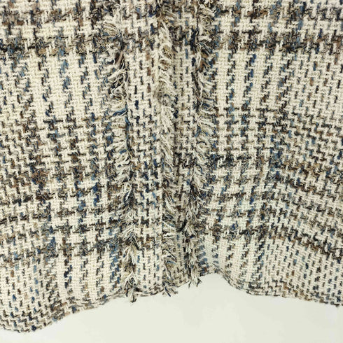 スキャパ SCAPA フロントフック ノーカラー ツイードコート レディース 38