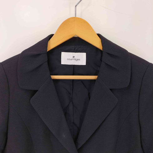 クレージュ courreges ギャザーデザイン シングル 2B テーラードジャケット レディース 40