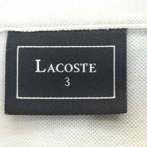 ラコステ LACOSTE ロゴ刺繍 鹿の子 コットン ダブルポケット ポロシャツ メンズ JPN:3