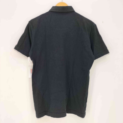 バーバリーブラックレーベル BURBERRY BLACK LABEL ロゴ刺繍 コットン ボーダーレイヤード ポロシャツ メンズ JPN:3