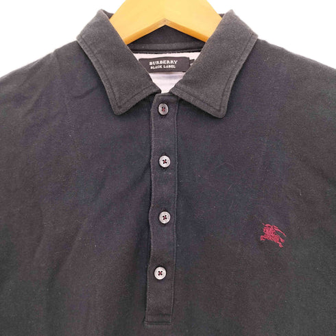 バーバリーブラックレーベル BURBERRY BLACK LABEL ロゴ刺繍 コットン ボーダーレイヤード ポロシャツ メンズ JPN:3