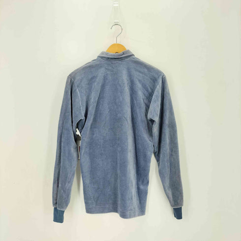 CAMPUS VELOUR 80s USA製 フロントポケット ベロア 長袖ポロシャツ メンズ S