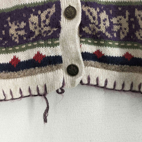 ノーザンリフレクションズ NORTHERN REFLECTIONS リネン混 総柄コットンニットカーディガン レディース import:XL