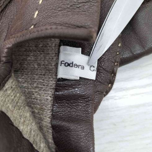 Fodera Cashmere イタリア製 レザーグローブ メンズ 8