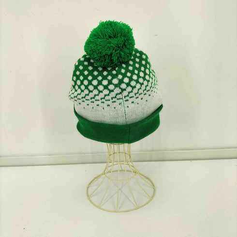フットボールチームロゴ刺繍 ボンボンニット帽 メンズ