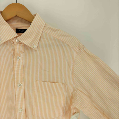 ポールスミスロンドン Paul Smith LONDON ストライプ ボタンダウン フォーマル ドレス シャツ コンバーチブルカフス メンズ import:L