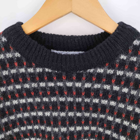 KARRSON KNITWEAR ノルウェー製 ウールレーヨン バーズアイ クルーネックニット メンズ