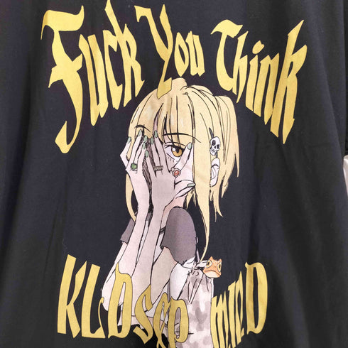 サンデイオフクラブ 韓国ブランド Kaleidoscopic Mind Short Sleeve オーバーサイズ アニメ プリント 半袖Tシャツ メンズ import:L