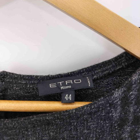エトロミラノ ETRO MILANO ハウンドトゥース ウールニット ワンピース レディース 44