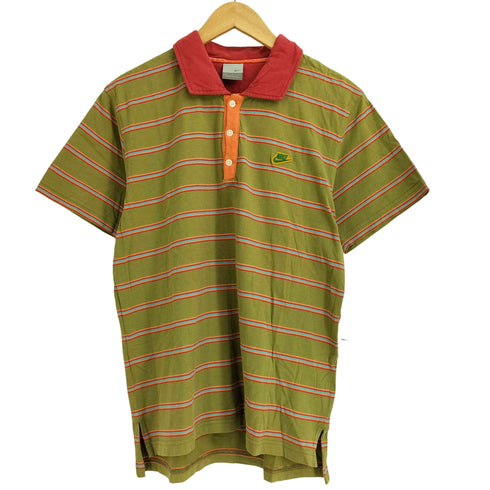 ナイキ NIKE 00S ロゴパッチ ボーダー ポロシャツ メンズ import:M