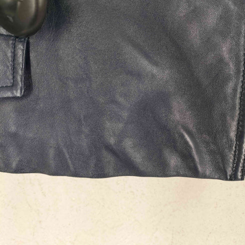 バナナリパブリック BANANA REPUBLIC 00S 袖ウール切替 ラムレザーダブルライダースジャケット レディース XS