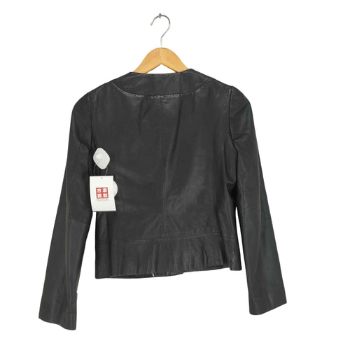 バナナリパブリック BANANA REPUBLIC 00S ノーカラーレザージャケット レディース XS