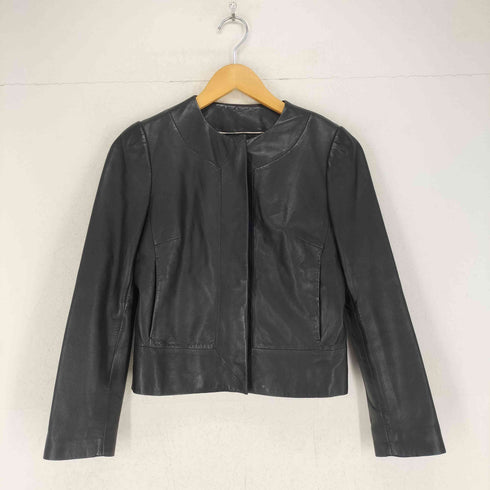バナナリパブリック BANANA REPUBLIC 00S ノーカラーレザージャケット レディース XS