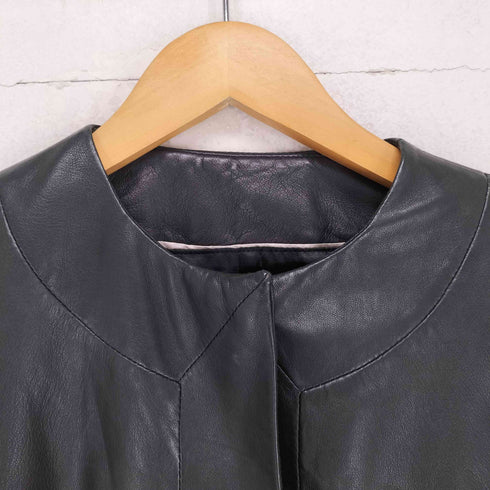 バナナリパブリック BANANA REPUBLIC 00S ノーカラーレザージャケット レディース XS