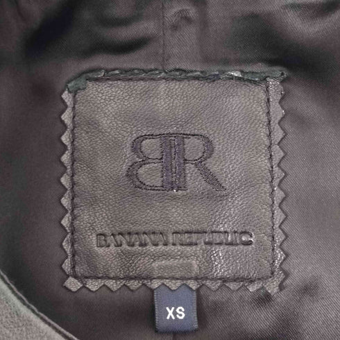 バナナリパブリック BANANA REPUBLIC 00S ノーカラーレザージャケット レディース XS