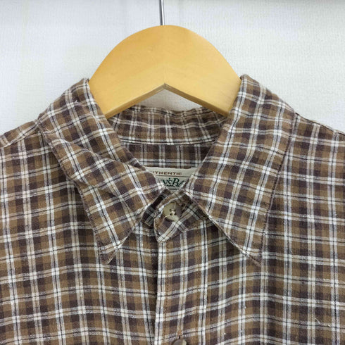 セントジョンズベイ STJOHNS BAY 90S リネン コットン チェック S/S シャツ メンズ import:M