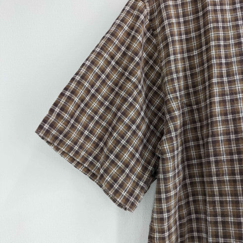 セントジョンズベイ STJOHNS BAY 90S リネン コットン チェック S/S シャツ メンズ import:M