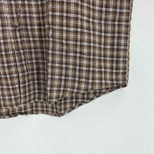 セントジョンズベイ STJOHNS BAY 90S リネン コットン チェック S/S シャツ メンズ import:M