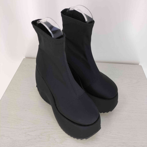 イエロー YELLO TOKYO BLACK PLATFORM SHORT BOOTS レディース JPN:S