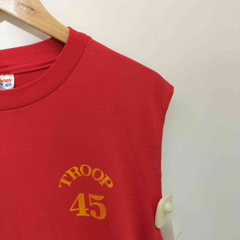 ヘインズ Hanes 90S ロゴプリント ノースリーブ クルーネックTシャツ メンズ import:S