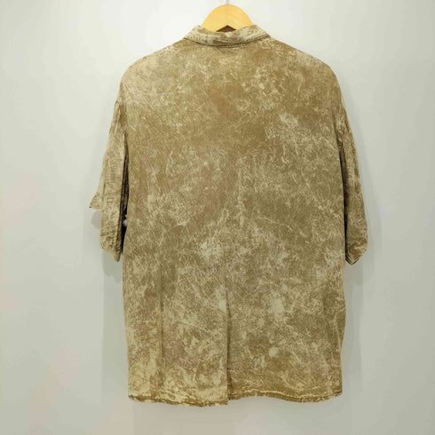 ENJOY 総柄 刺繍デザイン ショートスリーブシャツ メンズ import:L