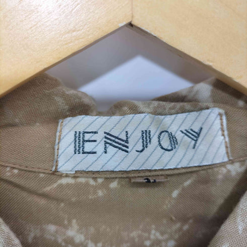 ENJOY 総柄 刺繍デザイン ショートスリーブシャツ メンズ import:L