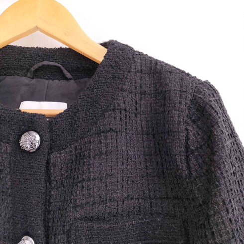 エイチアンドエム H&M 銀ボタン ツイードジャケット レディース import:M