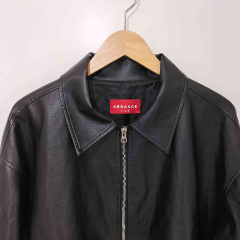 ARRANGE ダブルジップ フェイクレザージャケット メンズ