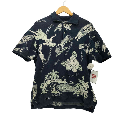 コーヘン COOHEM 花柄 タオル地 ショートスリーブニットポロシャツ メンズ JPN:M