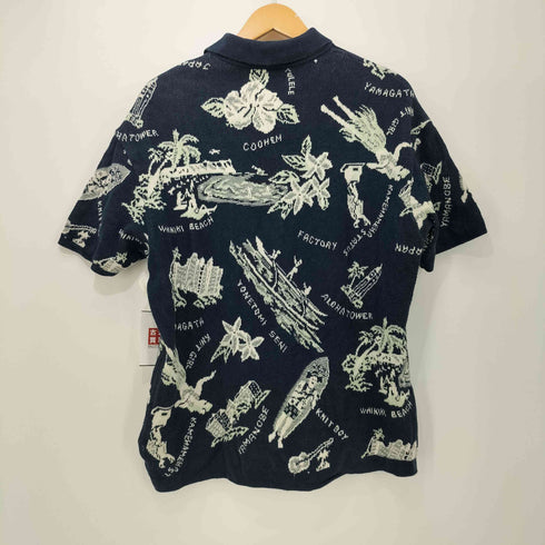 コーヘン COOHEM 花柄 タオル地 ショートスリーブニットポロシャツ メンズ JPN:M