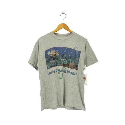 YORK USA製 UNDER WATER WORLD フォトグラフィックプリント クルーネックTシャツ カットソー メンズ S