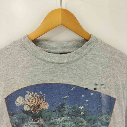 YORK USA製 UNDER WATER WORLD フォトグラフィックプリント クルーネックTシャツ カットソー メンズ S