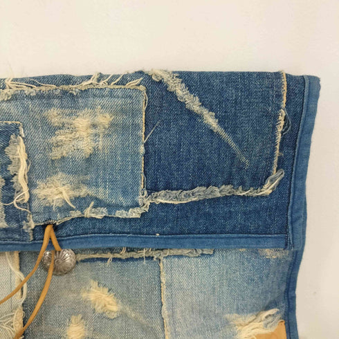 ジャパンブルージーンズ JAPAN BLUE JEANS ダメージデニムパッチワーク クラッチバッグ メンズ