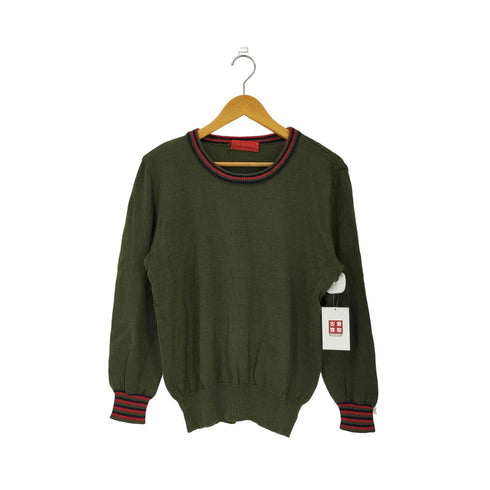 Robertadi Camerino リブデザイン ウールクルーネック ニットセーター import レディース 40
