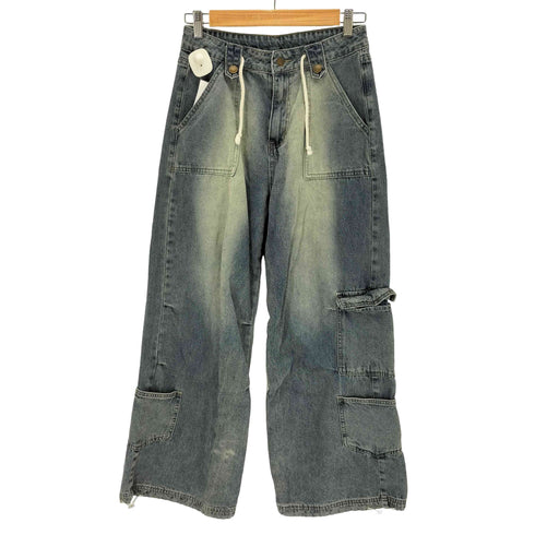 クラシカルエルフ CLASSICAL ELF 洗練されたこなれ感。ヴィンテージ加工裾ドロストワイドデニム レディース JPN:L