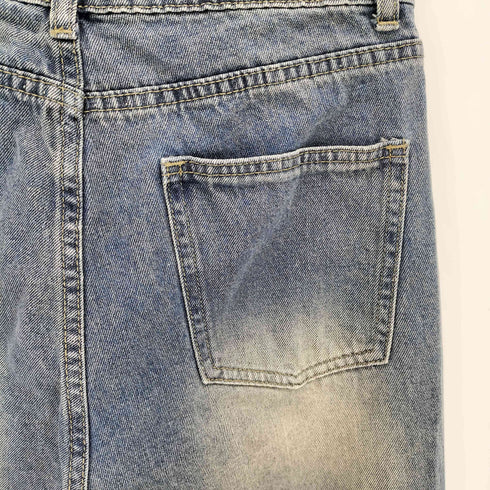 クラシカルエルフ CLASSICAL ELF 洗練されたこなれ感。ヴィンテージ加工裾ドロストワイドデニム レディース JPN:L