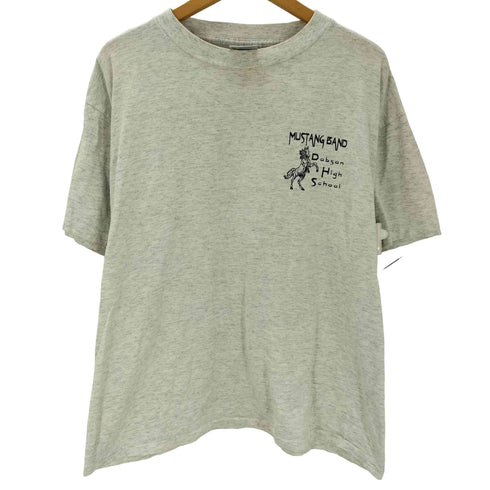 90S ONEITA ボディ USA製 POWER-T MUSTANG BAND Dobso High School ユニコーン プリント Tシャツ 袖シングルステッチ 霜降り メンズ import:L