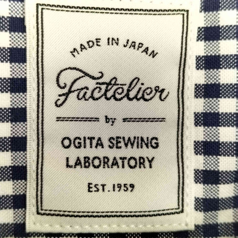 ファクトリエ factelier ギンガムチェック コットン ボタンダウンシャツ メンズ JPN:L