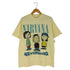 SNOOPY NEVERMIND ロックバンド プリント クルーネックTシャツ メンズ JPN:M