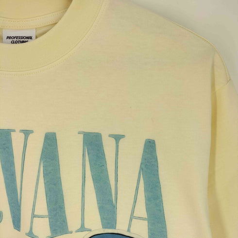 SNOOPY NEVERMIND ロックバンド プリント クルーネックTシャツ メンズ JPN:M