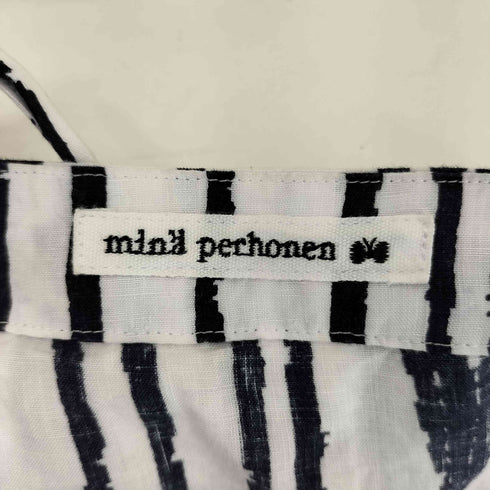 ミナペルホネン mina perhonen 総柄 リネン トートバッグ レディース