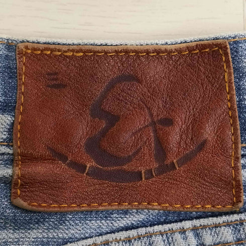 エターナル 備中倉敷工房 ETERNAL フロントファスナーストレート5ポケットパンツ ダメージ ストレートデニム メンズ 32