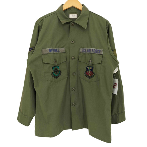 ユーエスアーミー U.S. ARMY 1986年会計 米軍実物 SHIRT UTILITY DURA PRESS ワッペン刺繍 ユーティリティ シャツ メンズ 161/2×32