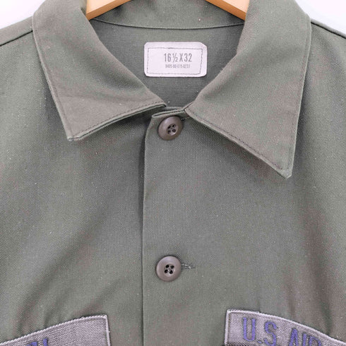 ユーエスアーミー U.S. ARMY 1986年会計 米軍実物 SHIRT UTILITY DURA PRESS ワッペン刺繍 ユーティリティ シャツ メンズ 161/2×32